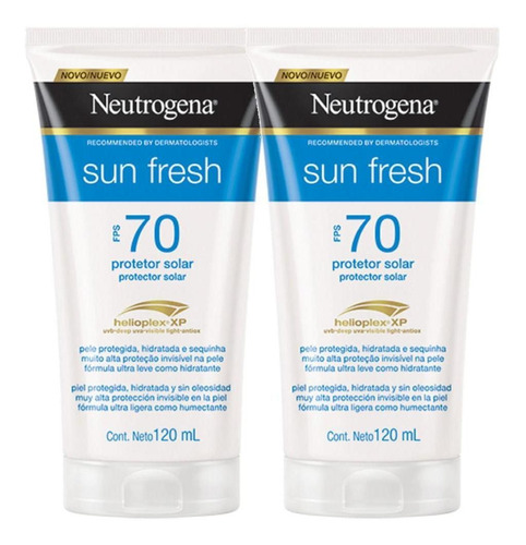 Kit C/2 Protet. Solar Neutrogena Sun Fresh Corpo Fps70 120ml