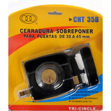 Chapa Cerradura Sobreponer Para Puertas 30 A 45mm Tri-circle Color Negro