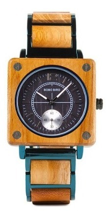 Reloj De Madera Bobo Bird Analógico, Acero,elegante Amarillo