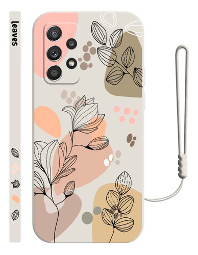 Funda Para Samsung De Silicona De Planta Abstracta + Correas