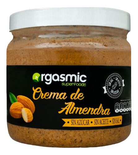 Crema De Almendras 1kg Sin Azucar Mantequilla De Almendras