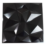 Panel Decorativo 3d Pvc Prismas Negro Brillante Decoform
