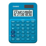 Calculadora De Escritorio Casio Ms7uc Con Pantalla Grande De 10 Dígitos, Color Azul