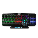 Kit Gaming Nbx Teclado, Mouse Y Pad  Rgb Negro 