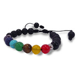 Manilla Pulsera 7 Chakras Piedras Naturales Ajustable 8mm