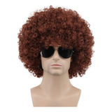 Peluca Afro Cotillon Premium Adulto Color Marron