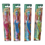 4 Cepillos Dental Infantil Gum Crayola Metallics + 3 Flosser