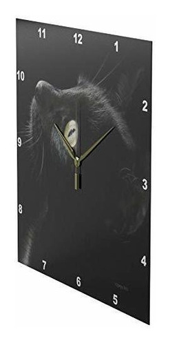 Reloj Pared Cara Gato Negro, 33 Cm.