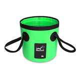 Cubo De Agua Plegable Para Camping,color Verde. Marca Ainaan