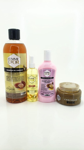 Kit Shampoo + Colágeno+ Seda + Mascarilla Chocolag Femme Dor