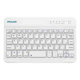 Teclado Mini Philco Bluetooth 7 Pulgadas Blanco