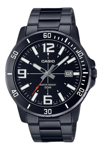 Reloj Casio Mtp-vd01b-1bvudf  Black Acero Hombre 50m Wr Sports