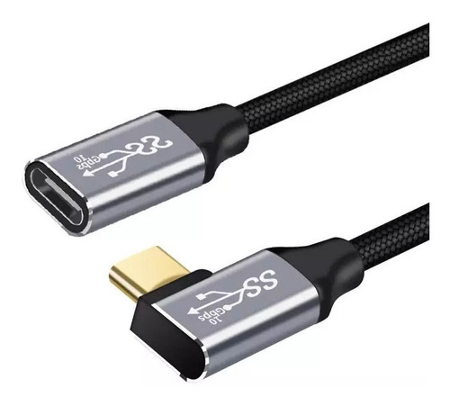 Cable Extensión L Usb C 3.1 Gen2 3m 10gbps Pd100w Qc 4.0 4k