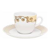 Kit 2 Xícaras Cafézinho Coup Golden Oxford® Porcelana 75ml