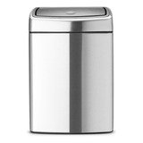 Bote Para Basura Touch Bin 10 L Rectangular Brabantia Color Plateado