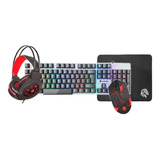 Combo Gamer Teclado Mouse Headset Mousepad Hayom Tc3220 4in1