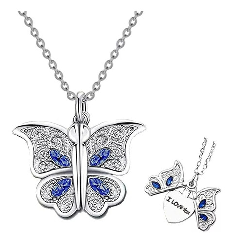 Collar Mariposa  I Love You  Te Amo Regalo Mujer Pareja