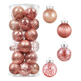 Bolas De Navidad Xmasexp Color Rosa 24 Unidades