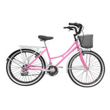Bicicleta Playera Rin 26 Cambios Shimano 21 Vel Color Rosa/blanco