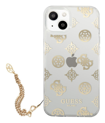 Funda Guess Peony Charm Oro Compatible Con iPhone 14