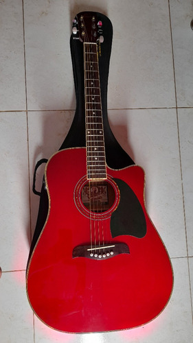 Guitarra Electroacústica Color Roja 