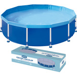 Piscina Estrutural Mor Capacidade 5500lts Para Lazer Redonda