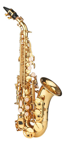 Saxofón Soprano Bb Laca Oro Latón Saxo Con Instrumento