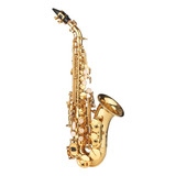 Saxofón Soprano Bb Laca Oro Latón Saxo Con Instrumento