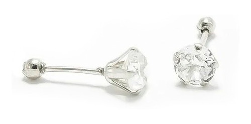 Broqueles Zirconia Mini Bebé Bolita Plata Pura .925 Aretes