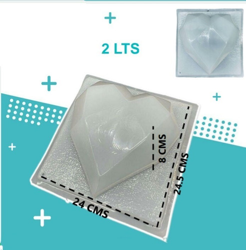Hermoso Molde De Plástico Forma Corazón Tridimensional 2 Lts