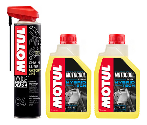 Kit Lubricante Cadena Motul C4 Y Anticongelante 2l Ktm Bajaj