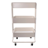 Carrito Cocina Metálico 3 Niveles Ruedas 101 Crown Baccara Color Blanco