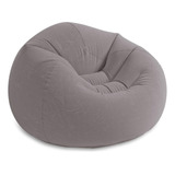 Sillon Inflable Tipo Puff Individual Color Gris