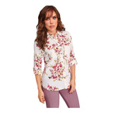 Camisa Estampado De Flores Con Plumetti 992-45