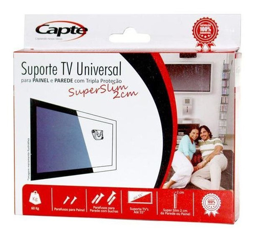Suporte Tv Universal Painel Parede Super Slim - Kit Com 2 Un