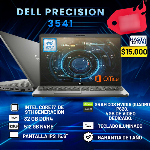 Vendo Laptop Workstation Dell Precision 3541 I7 9th 32gb Ram