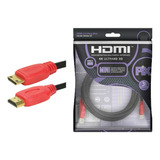 Cabo Hdmi Mini Para Hdmi 2.0 4k Ultrahd 19 Pinos - 2 Metros