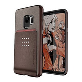 Funda Galaxy S9 Wallet Case Marron Super Delgada Iman Slim  