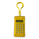 Mini Calculadora Amarela Com Mosquetão