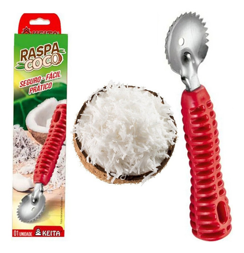 Raspa Coco Seco Raspador Colher Inox Manual Cozinha