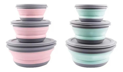 Bowls Plegable Recipiente Silicona X3 Apilables Cocina