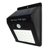 Aplique Reflector Led Panel Solar 20 Leds Sensor Movimiento Color De La Carcasa Negro Color De La Luz Blanco Frío