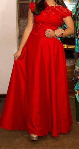 Vestido De Fiesta Rojo Quince (5 Piezas)