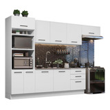 Armario De Cocina Completo 330cm Agata Madesa 01 Color Blanco