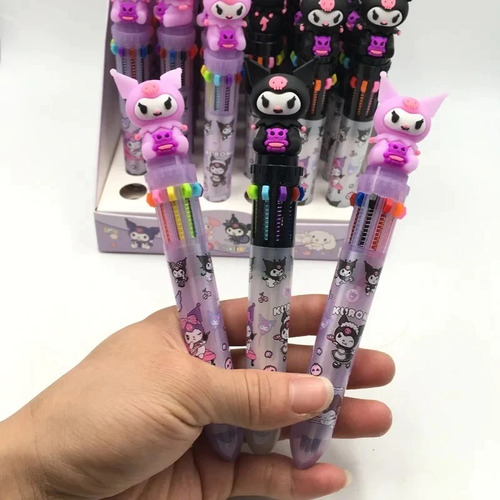 Pack De 2 Lápices Kuromi Multicolor 10 Colores Kawaii 