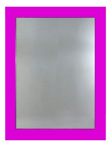 Espejo 50x60 Marco Vidrio Color Horizontal O Vertical C1 Marco Fucsia