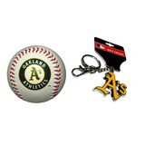 Atleticos Oakland Pelota Beisbol Rawlings Con Llavero Logo 