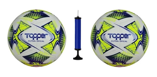 Kit 2 Bolas Futebol Futsal Topper 22 + Bomba De Ar 