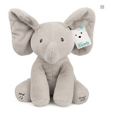 Elefante Flappy Animado Gund Canta Brinca Peek-a-boo Cor Cinza