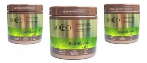 Pack 3 Crema Capilar Cabello Natural Macadamia Oil Rocco